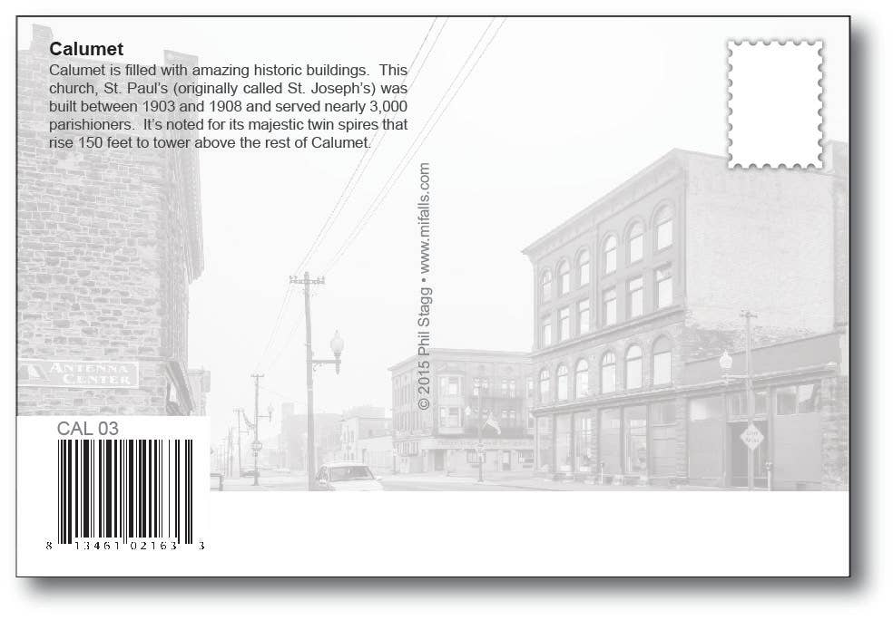 CALUMET - ST. PAUL'S CHURCH - Michigan Postcard