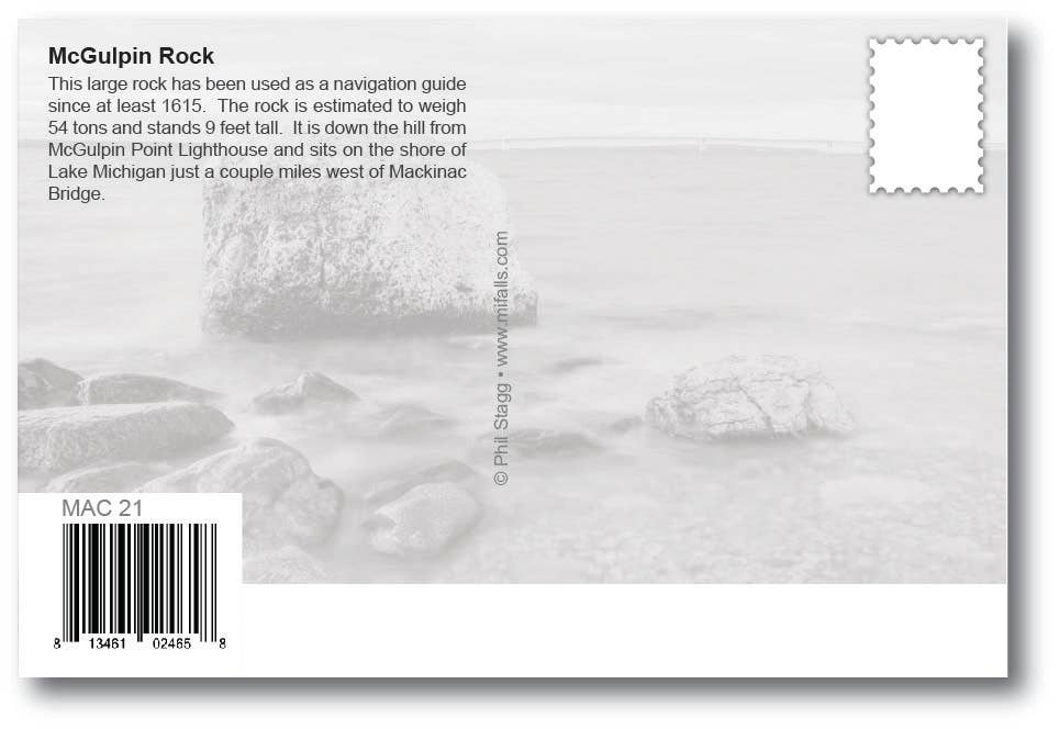 MCGULPIN ROCK - Michigan Postcard