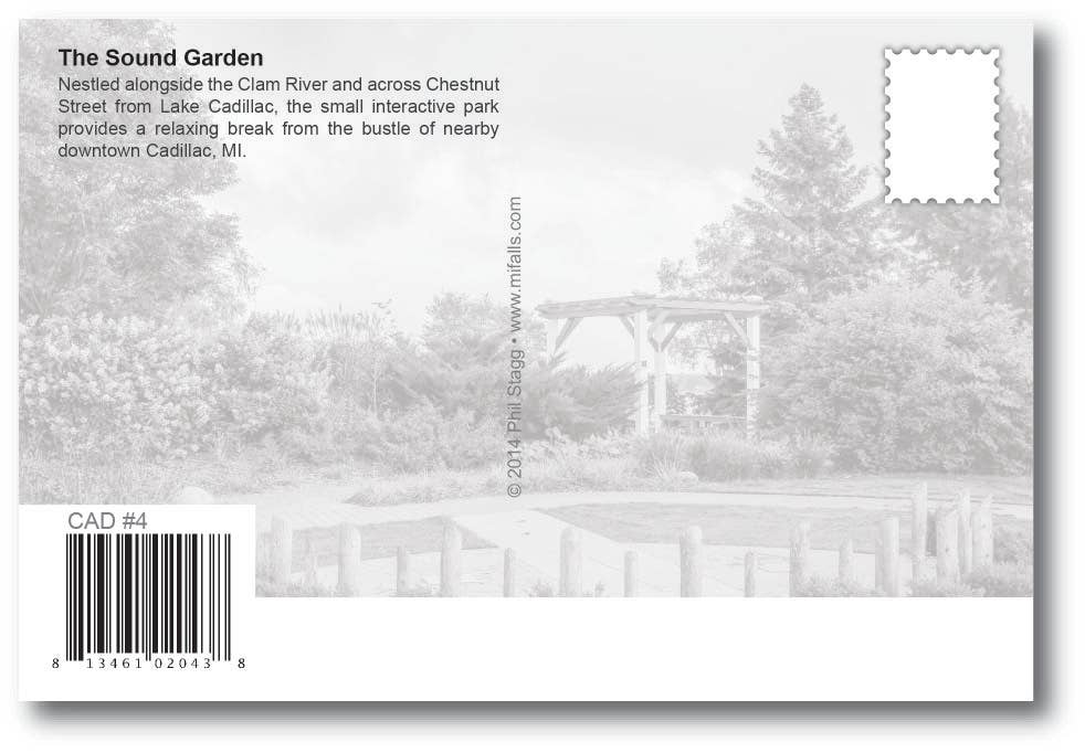 Image of THE SOUND GARDEN WITH A DUSTING OF SNOW - Michigan Postcard