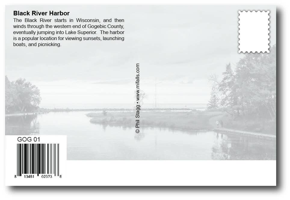 Image of BLACK RIVER HARBOR - Michigan Postcard