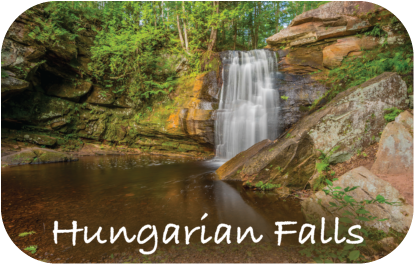 HUNGARIAN FALLS | RECTANGULAR BUTTON MAGNET