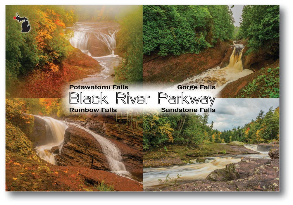 BLACK RIVER PARKWAY - Michigan Postcard