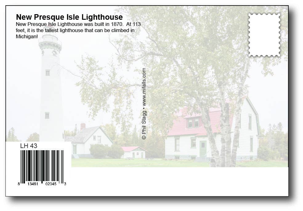 Image of NEW PRESQUE ISLE LIGHTHOUSE - Michigan Postcard