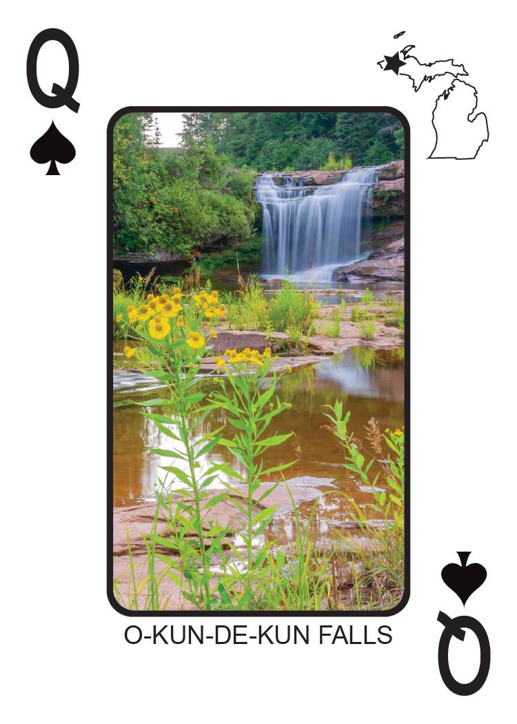 Image of WATERFALLS OF MICHIGAN - Playing Cards - Euchre Friendly