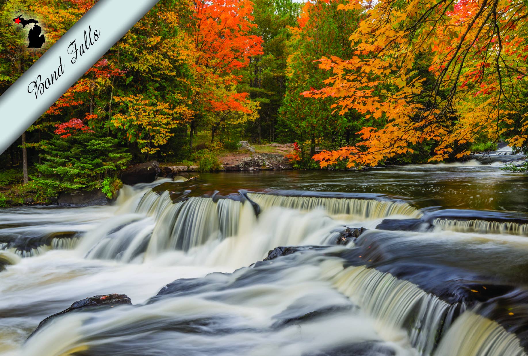 Image of Bond Falls Postcard - Fall Color