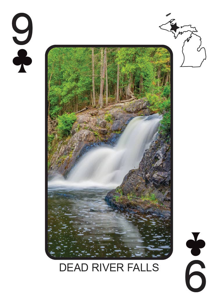 Image of WATERFALLS OF MICHIGAN - Playing Cards - Euchre Friendly