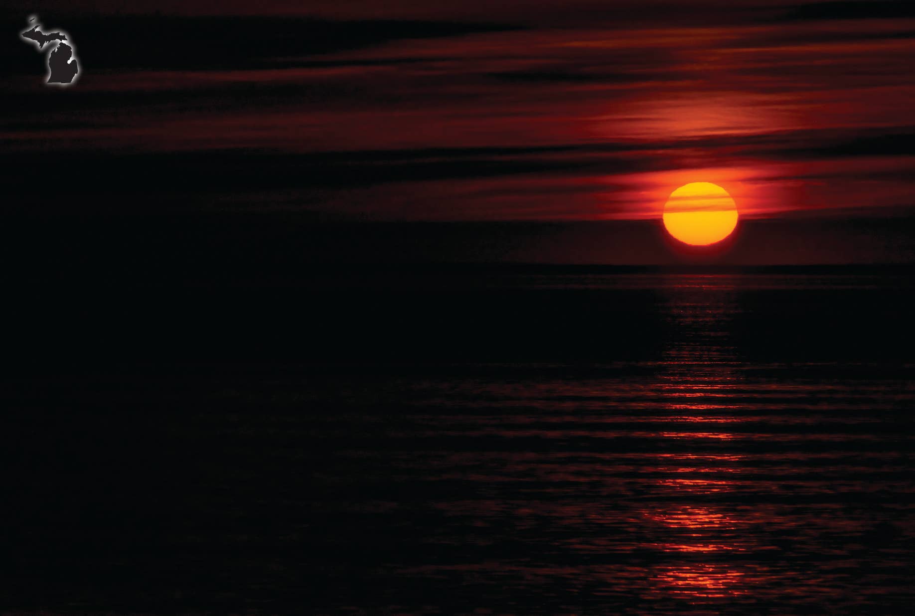 Image of LAKE SUPERIOR SUNSET - Michigan Postcard