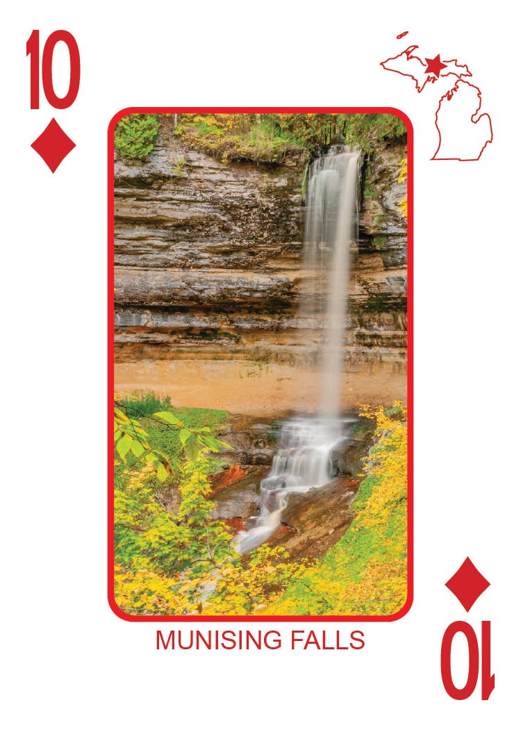 Image of WATERFALLS OF MICHIGAN - Playing Cards - Euchre Friendly