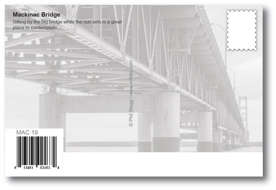 Image of MACKINAC BRIDGE - VIEWING - Michigan Postcard