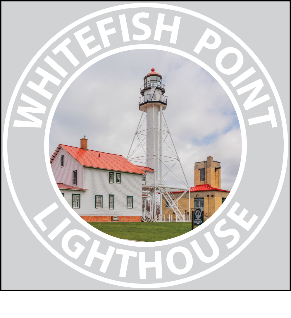 WHITEFISH POINT LIGHTHOUSE Sticker - 3 1/4" Round