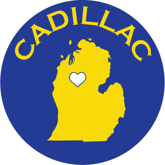 Cadillac, MI | 2.25" Button Magnet - Vikings School Colors