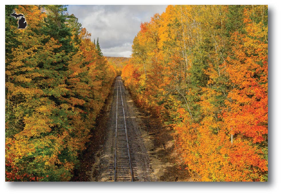 MAKING TRACKS - Michigan Postcard