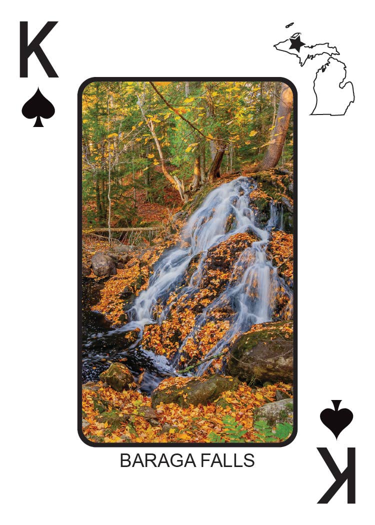 Image of WATERFALLS OF MICHIGAN - Playing Cards - Euchre Friendly