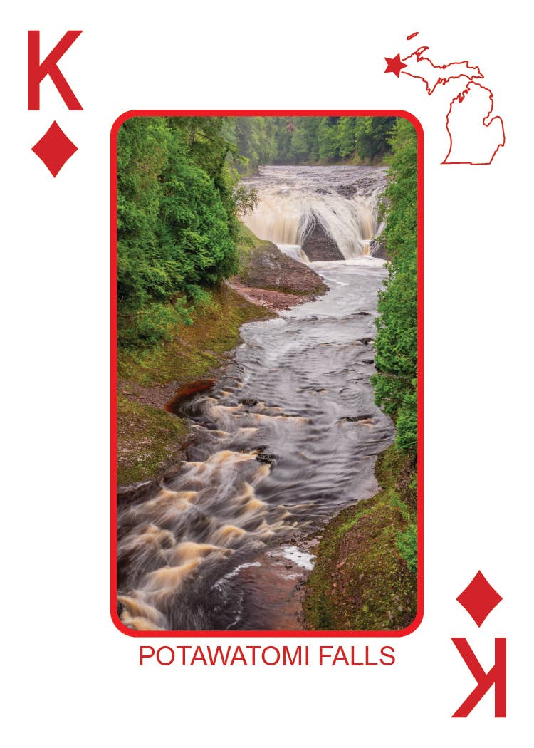 WATERFALLS OF MICHIGAN - Playing Cards - Euchre Friendly