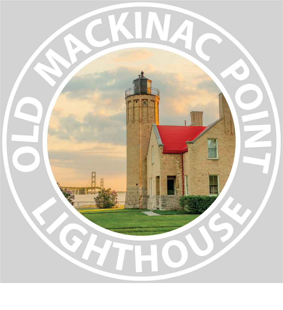 OLD MACKINAC POINT LIGHTHOUSE Sticker - 3 1/4" Round