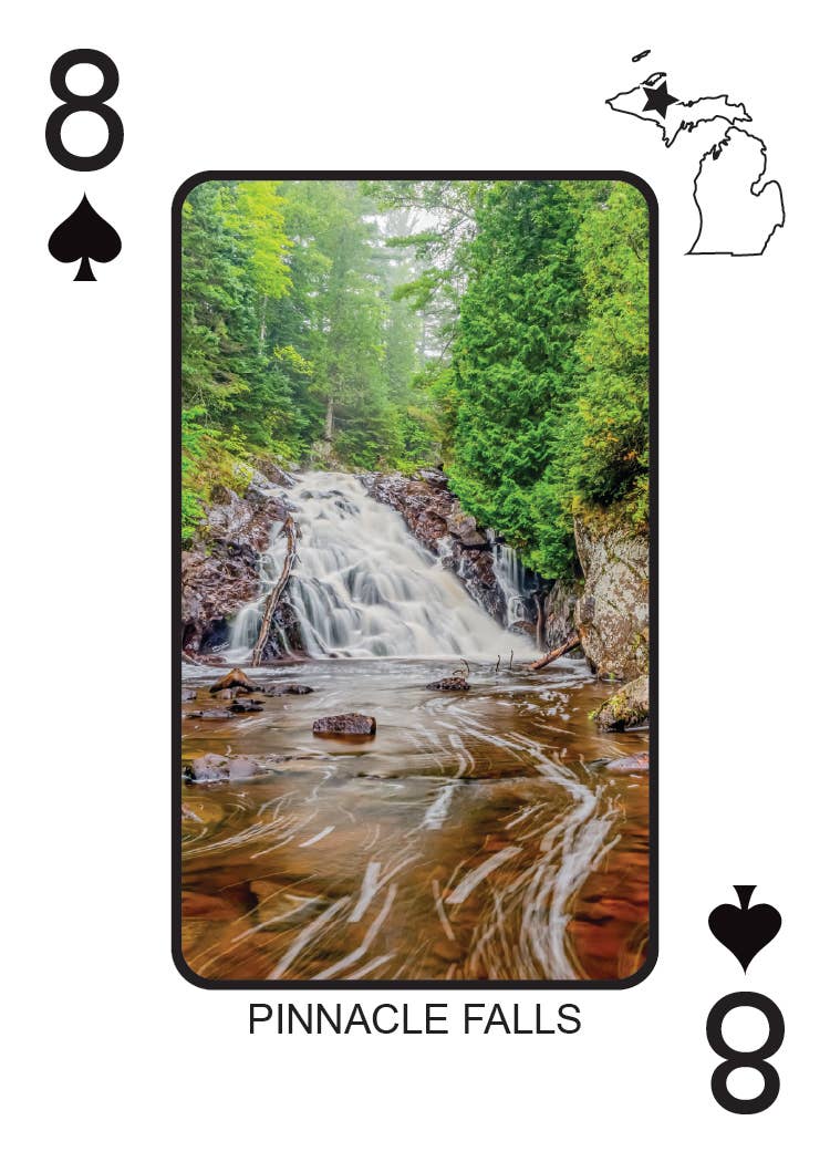 Image of WATERFALLS OF MICHIGAN - Playing Cards - Euchre Friendly