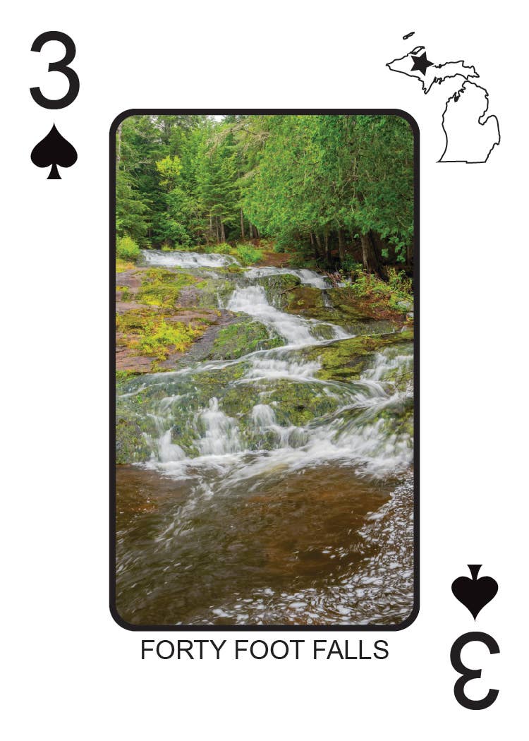 Image of WATERFALLS OF MICHIGAN - Playing Cards - Euchre Friendly