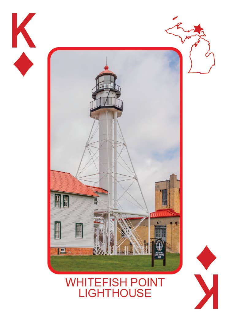 Image of LIGHTHOUSES OF MICHIGAN - Playing Cards - Euchre Friendly