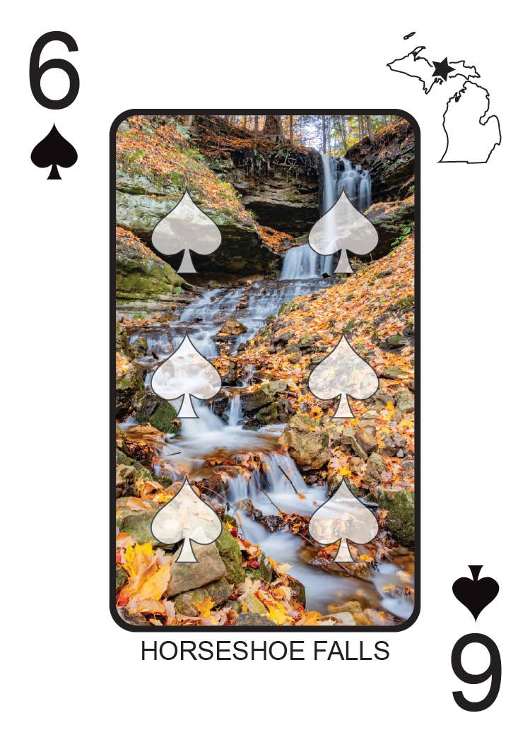 Image of WATERFALLS OF MICHIGAN - Playing Cards - Euchre Friendly