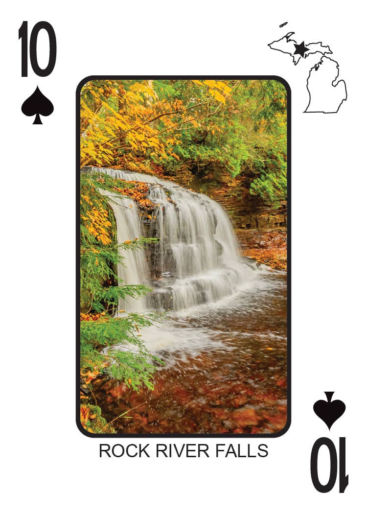 Image of WATERFALLS OF MICHIGAN - Playing Cards - Euchre Friendly