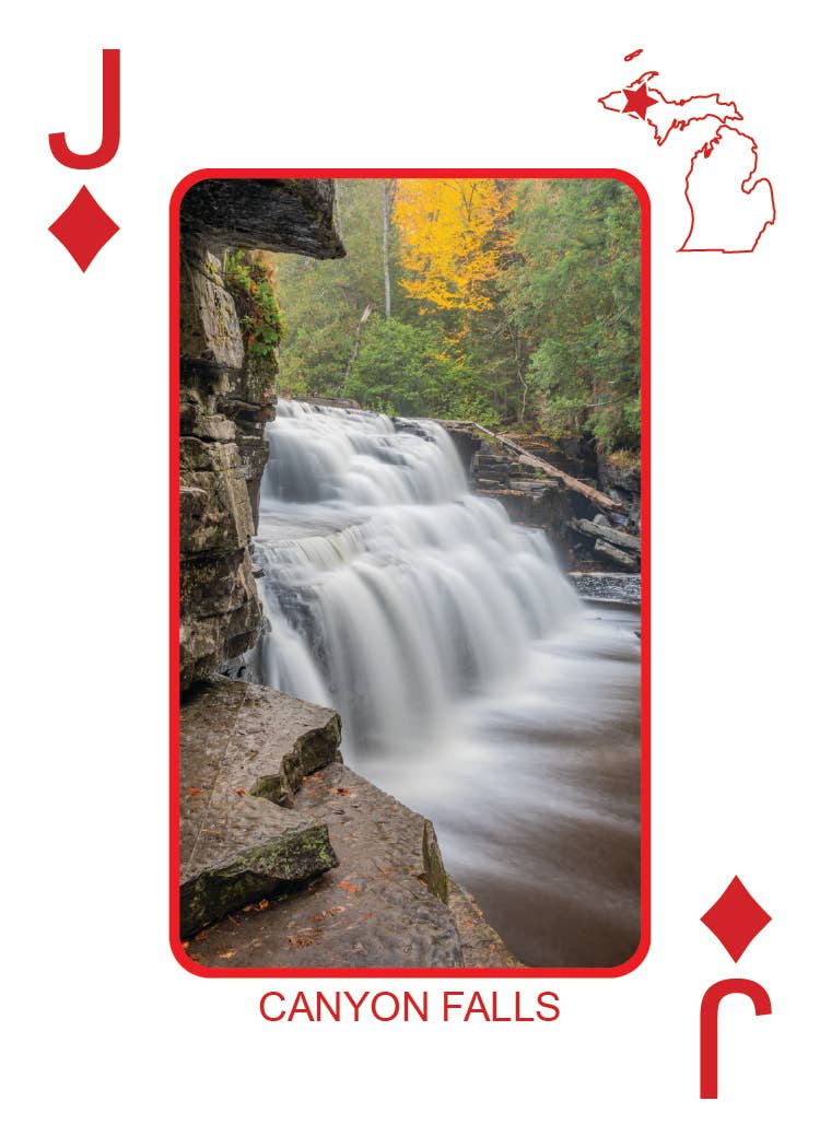 WATERFALLS OF MICHIGAN - Playing Cards - Euchre Friendly