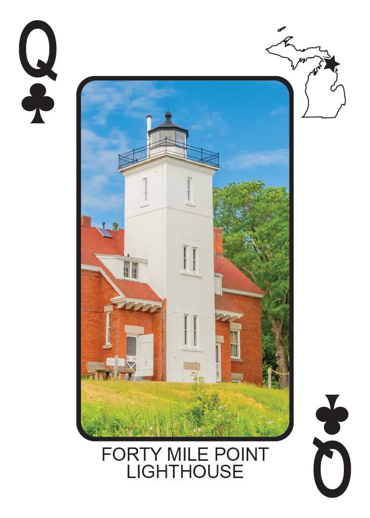 Image of LIGHTHOUSES OF MICHIGAN - Playing Cards - Euchre Friendly