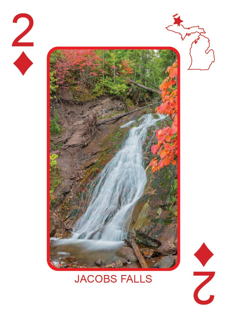 Image of WATERFALLS OF MICHIGAN - Playing Cards - Euchre Friendly