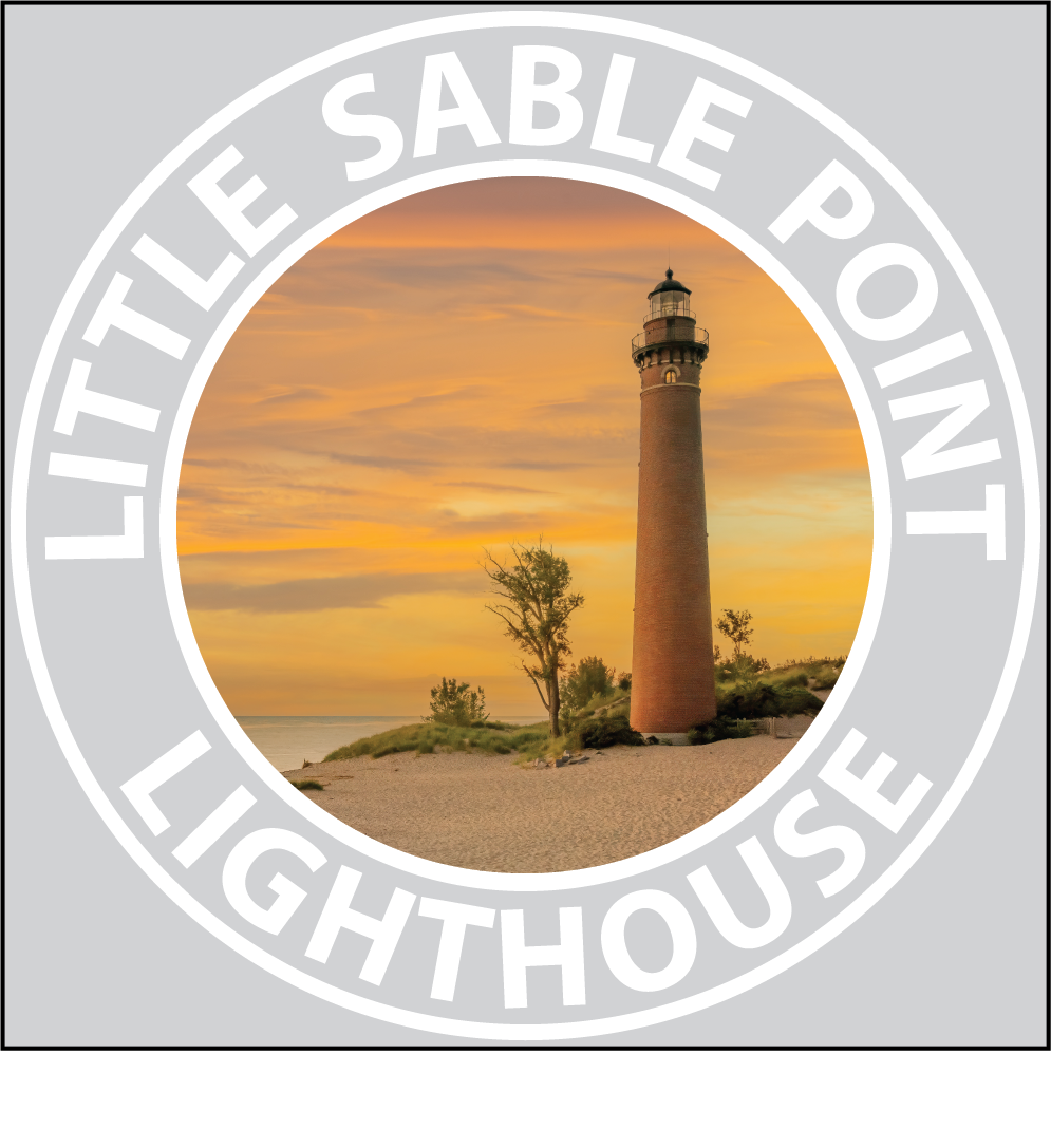 LITTLE SABLE POINT LIGHTHOUSE Sticker - 3 1/4" Round