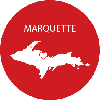 MARQUETTE, MI | REDMEN | 2.25" BUTTON MAGNET