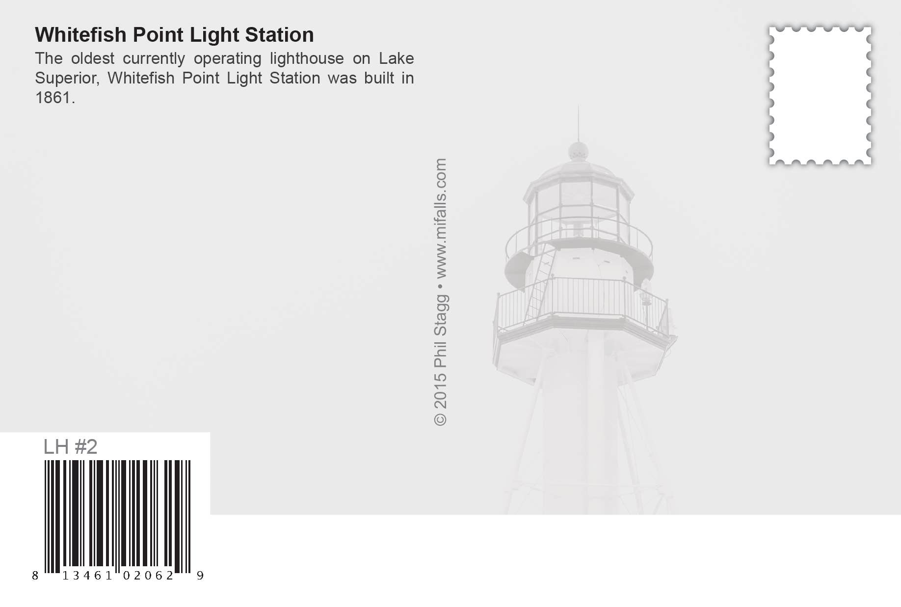 WHITEFISH POINT LIGHTHOUSE - WINTER - Michigan Postcard