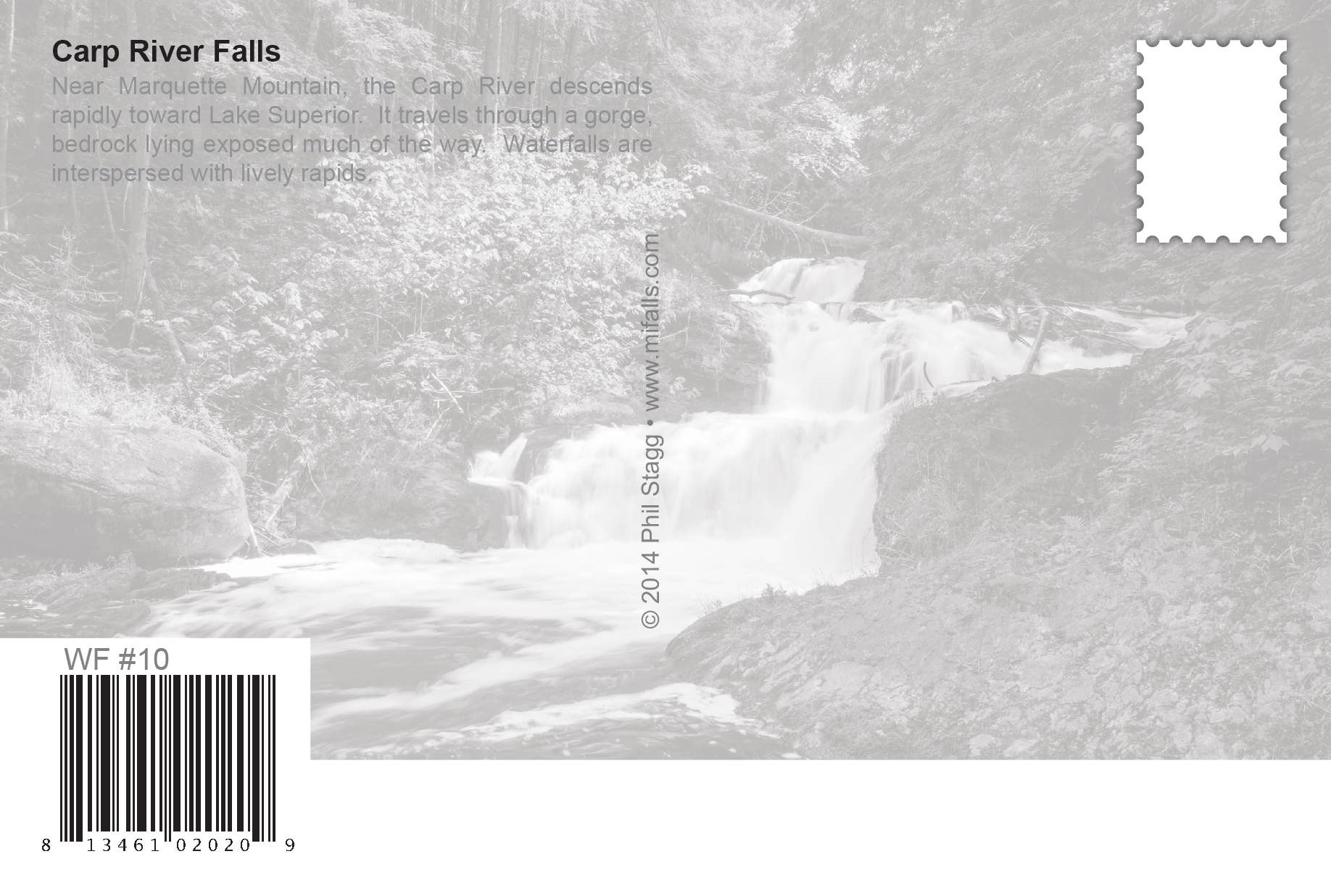 Image of Carp River Falls | Postcard - Winter Scene