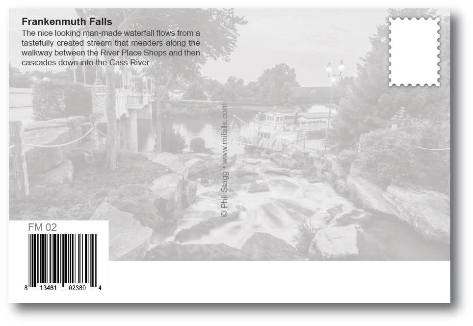 Image of FRANKENMUTH FALLS - Michigan Postcard