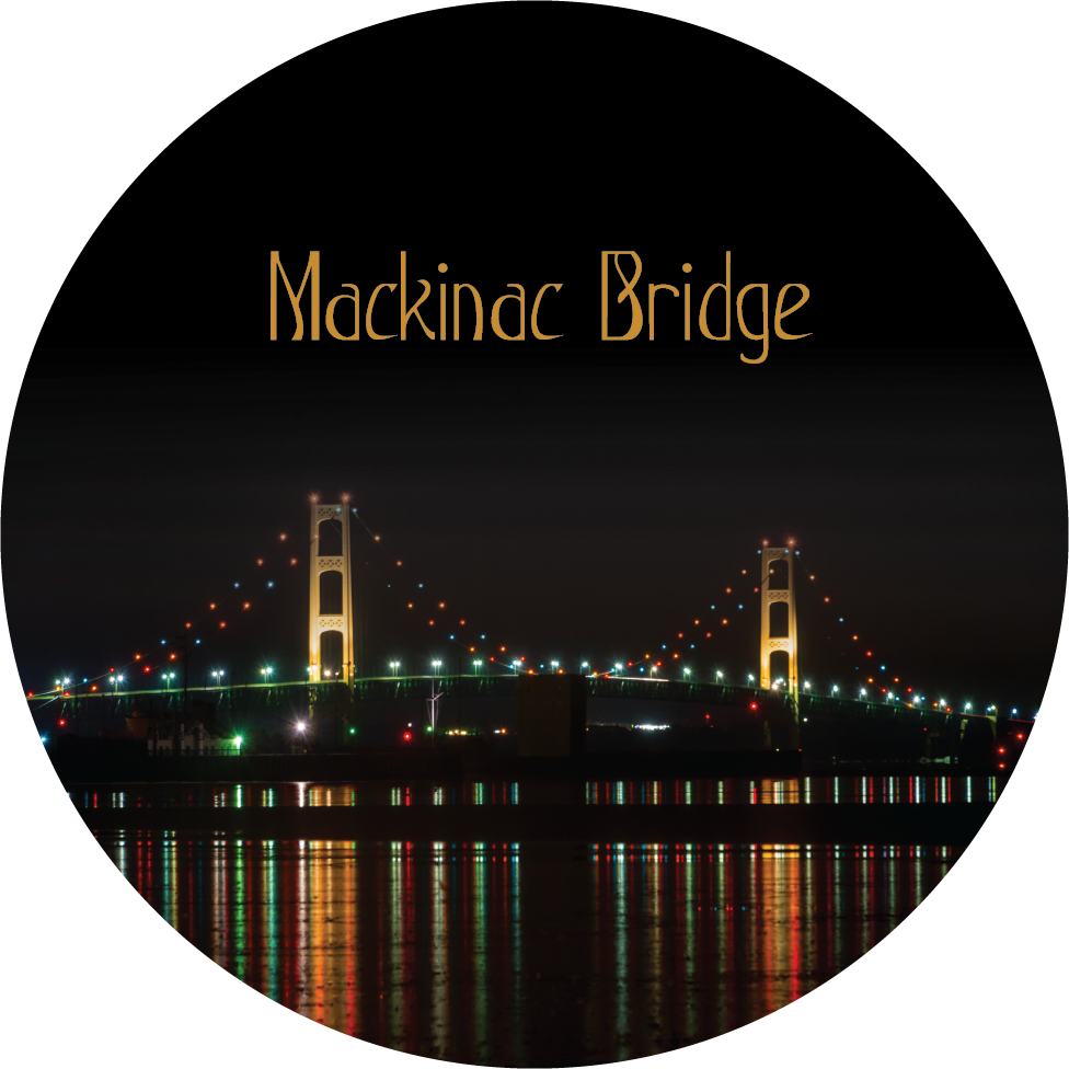 Image of MACKINAC BRIDGE - FLEXIBLE MAGNET - Night Reflections