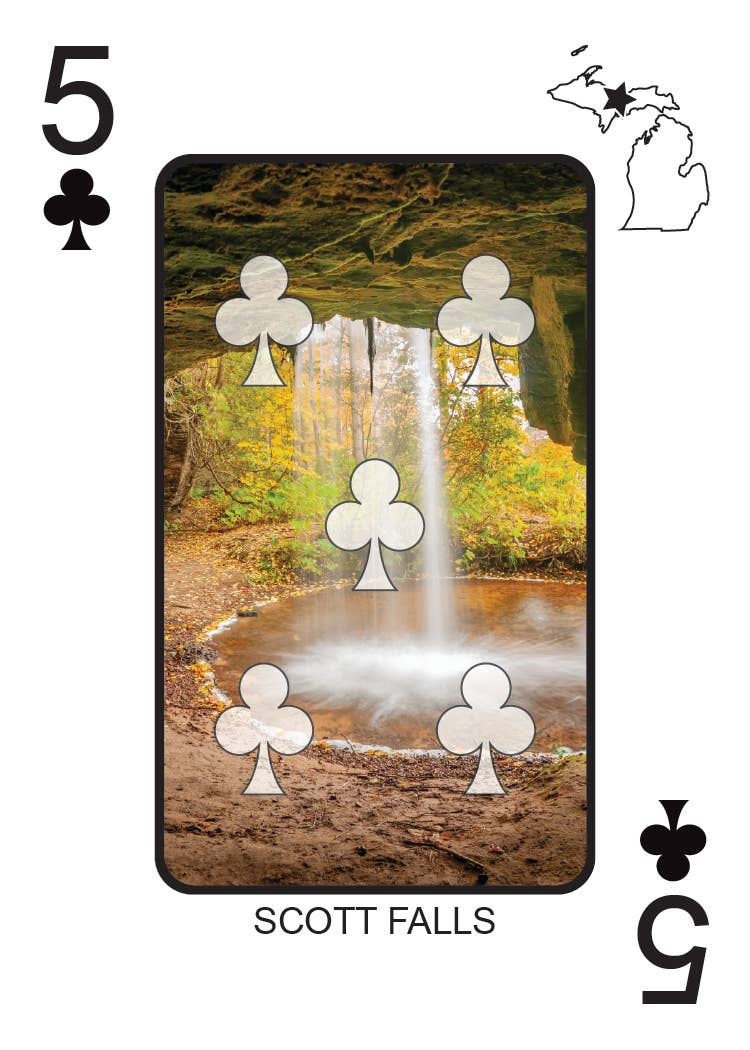 Image of WATERFALLS OF MICHIGAN - Playing Cards - Euchre Friendly