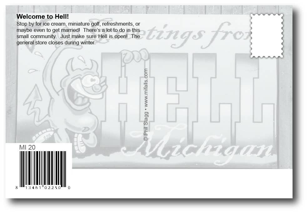 Image of GREETINGS FROM HELL MICHIGAN - Postcard