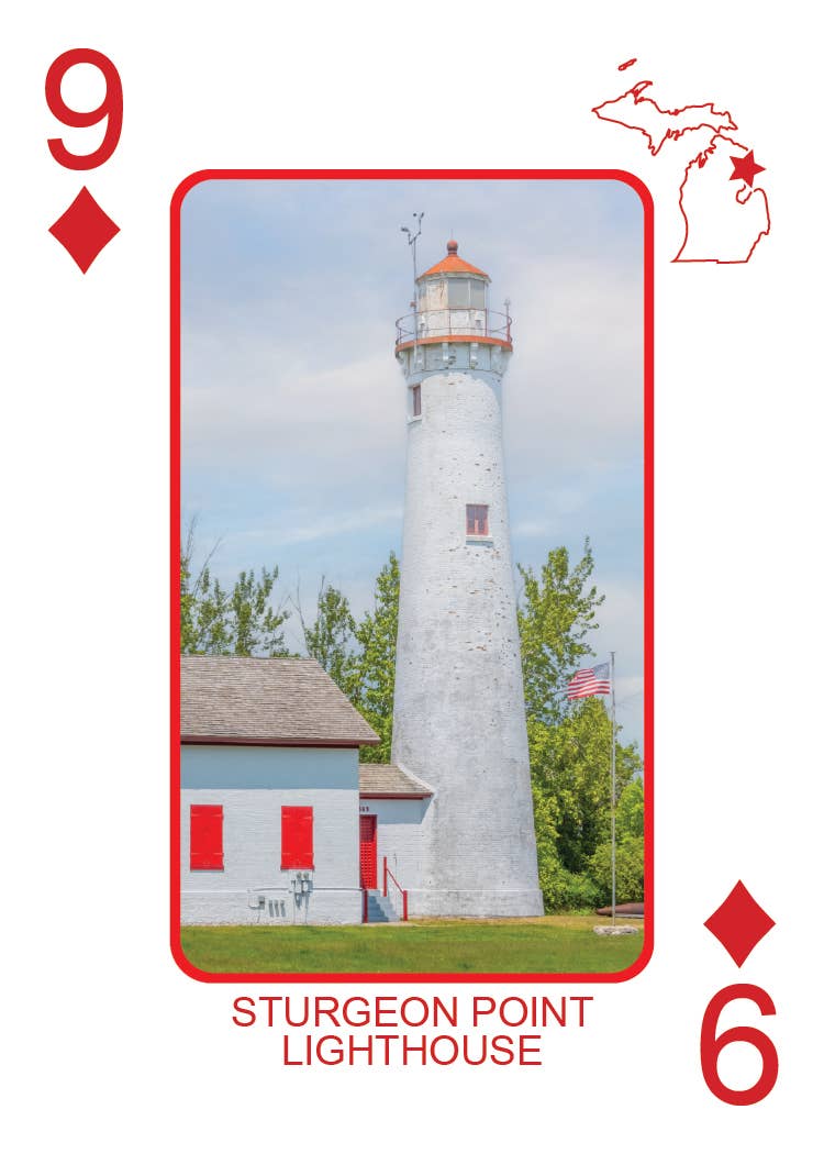 Image of LIGHTHOUSES OF MICHIGAN - Playing Cards - Euchre Friendly