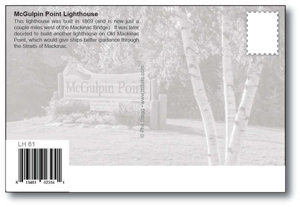 MCGULPIN POINT LIGHTHOUSE - Michigan Postcard