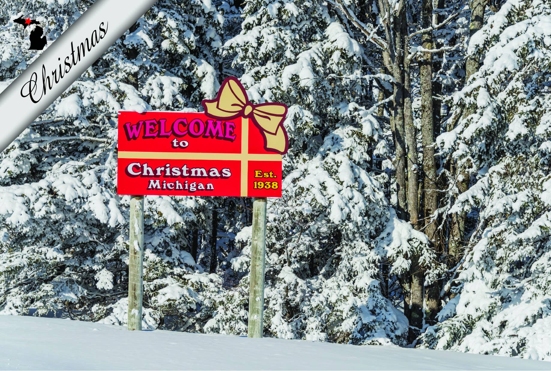 Image of WELCOME TO CHRISTMAS - Michigan Postcard