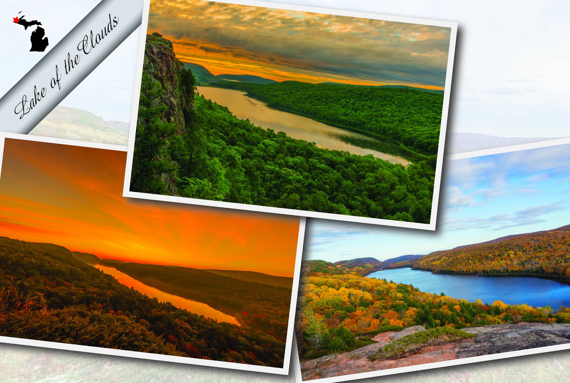 Image of LAKE OF THE CLOUDS - COMPOSITE - Michigan Postcard