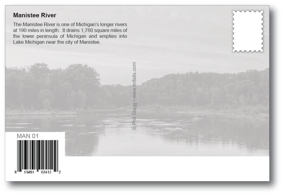 MANISTEE RIVER - SUNSET - Michigan Postcard