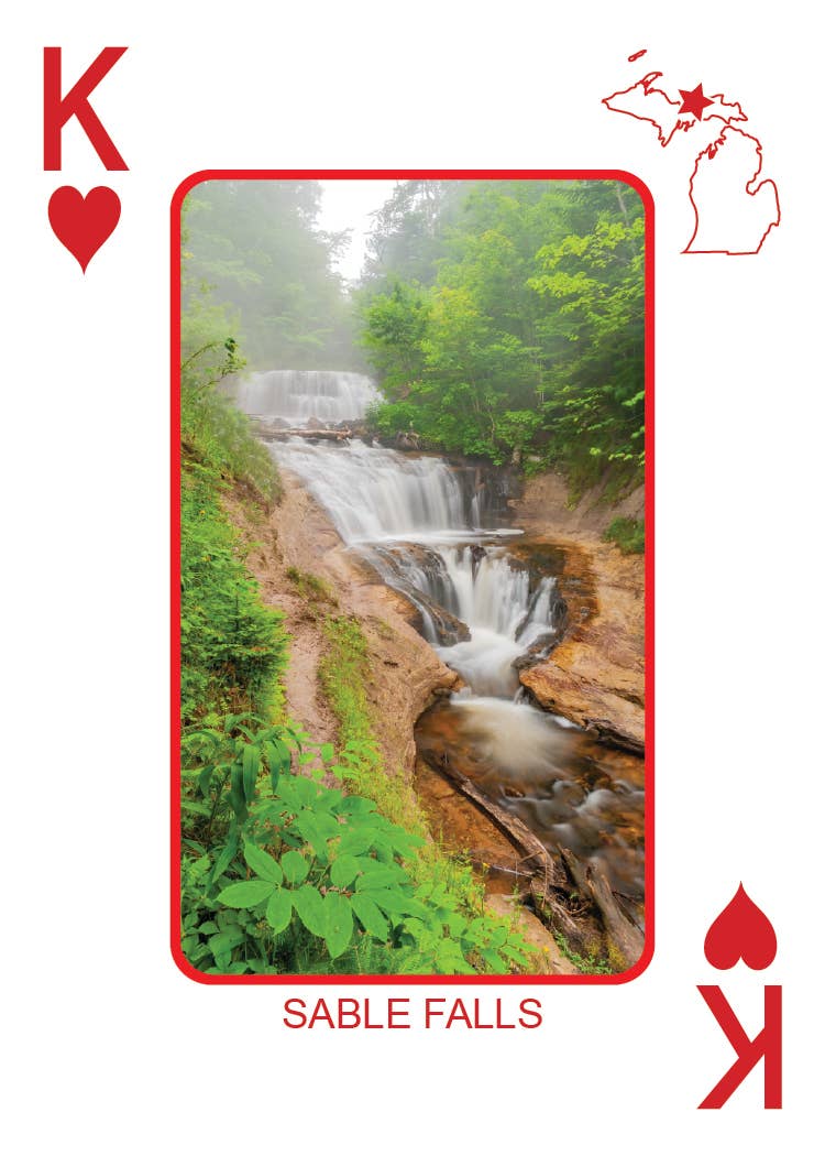 WATERFALLS OF MICHIGAN - Playing Cards - Euchre Friendly