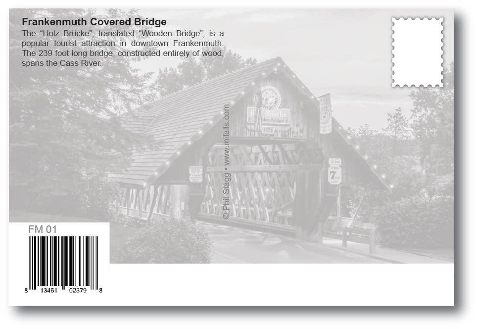 Image of FRANKENMUTH WOODEN BRIDGE - Michigan Postcard