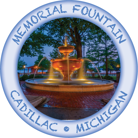 CADILLAC MEMORIAL FOUNTAIN | 3" BUTTON MAGNET