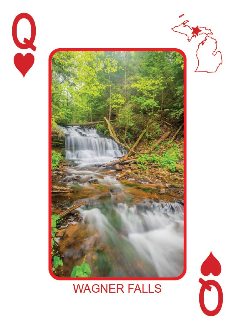 WATERFALLS OF MICHIGAN - Playing Cards - Euchre Friendly
