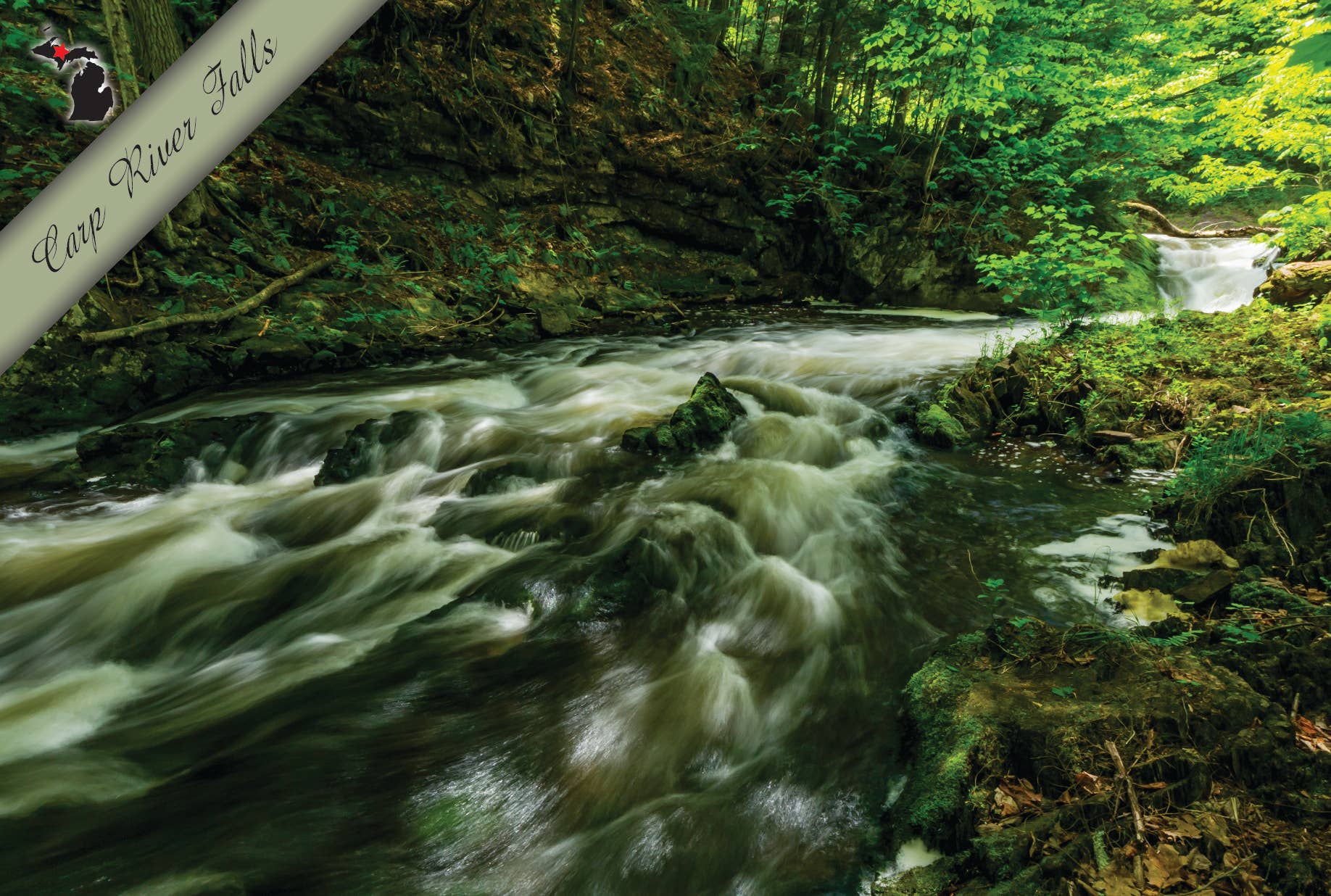 Image of Carp River Falls | Postcard - Beautiful Rapids