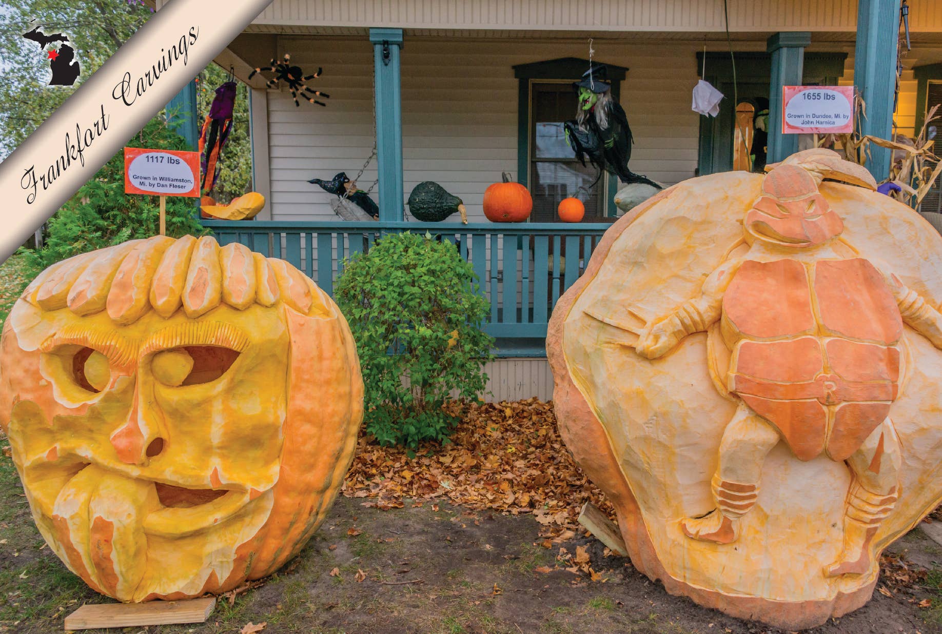 PUMPKIN CARVINGS - Frankfort Michigan Postcard