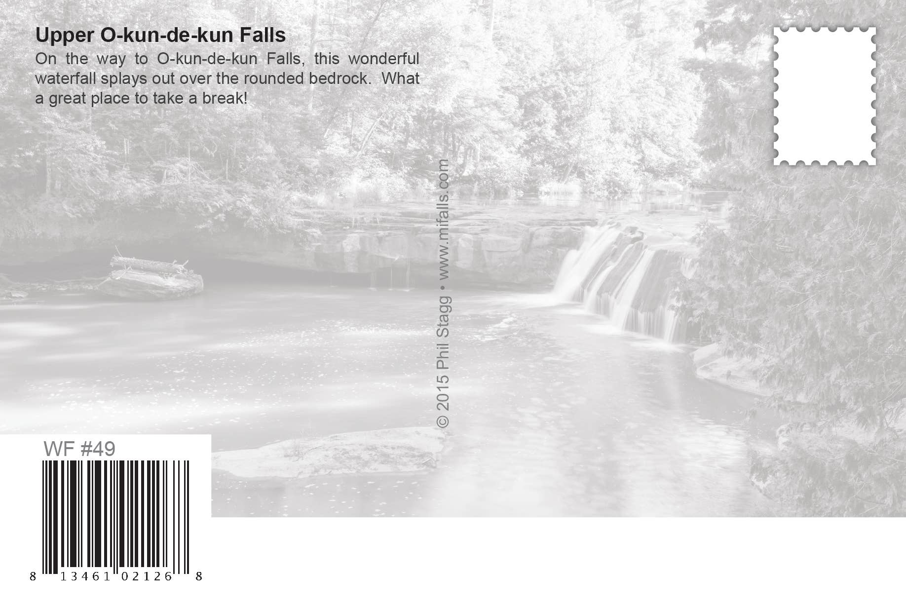 Image of Upper O-kun-de-kun Falls | Postcard