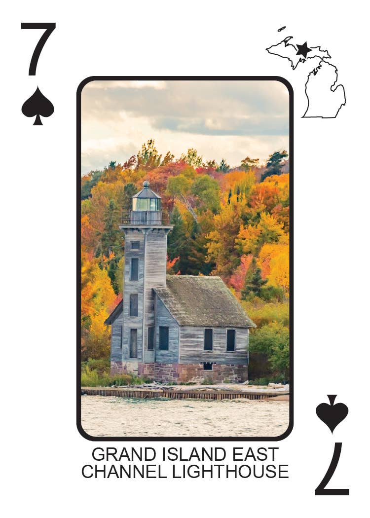 Image of LIGHTHOUSES OF MICHIGAN - Playing Cards - Euchre Friendly