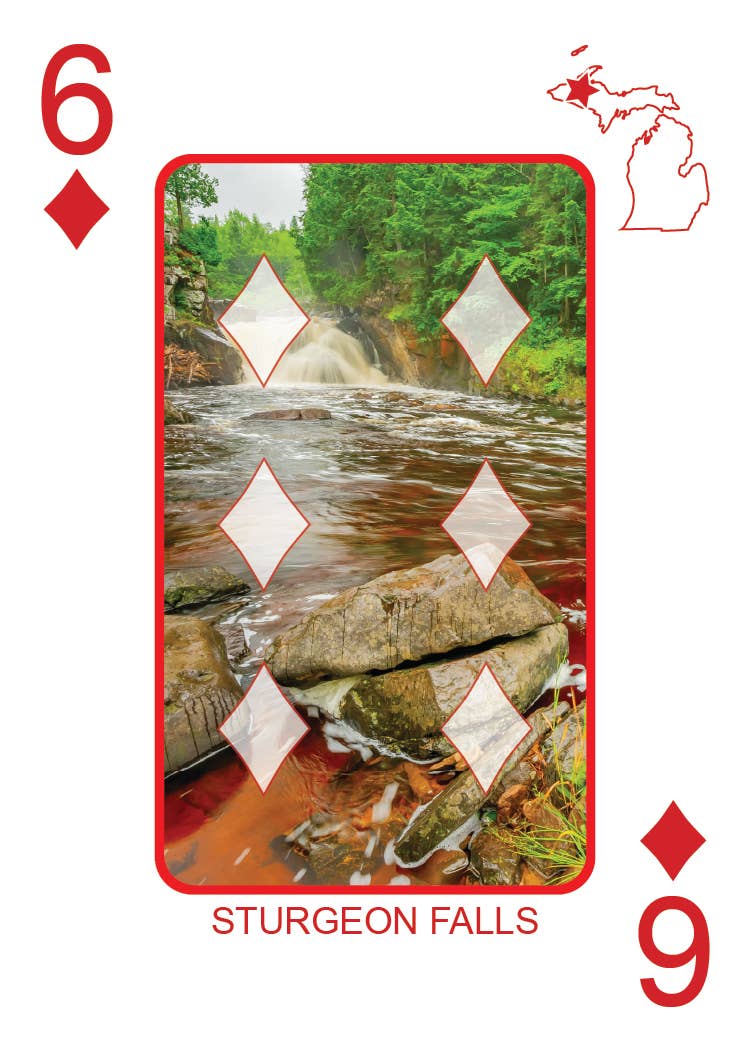 Image of WATERFALLS OF MICHIGAN - Playing Cards - Euchre Friendly