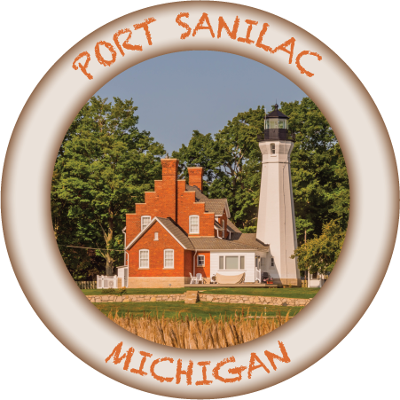 PORT SANILAC | LIGHTHOUSE | 3" BUTTON MAGNET